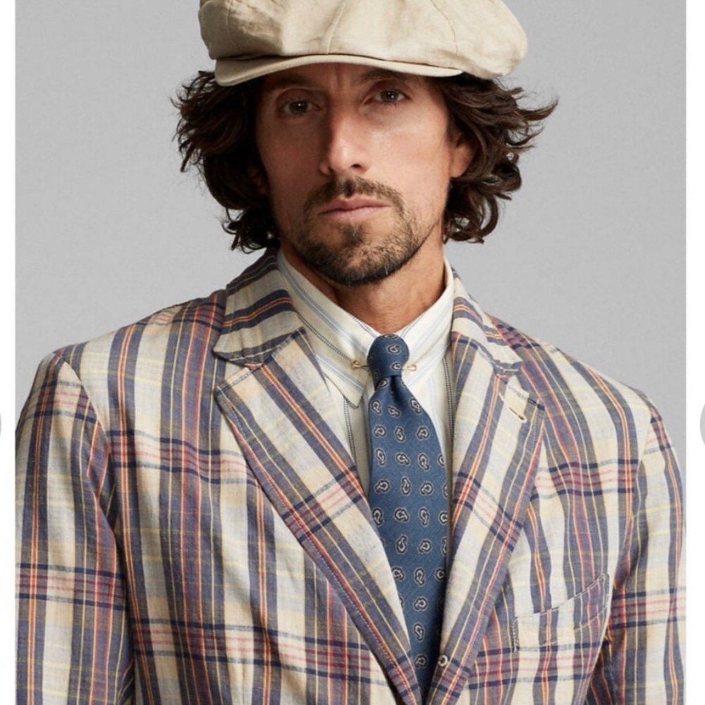 Ralph Lauren Double RL Unconstructed Madras Plaid Blazer
